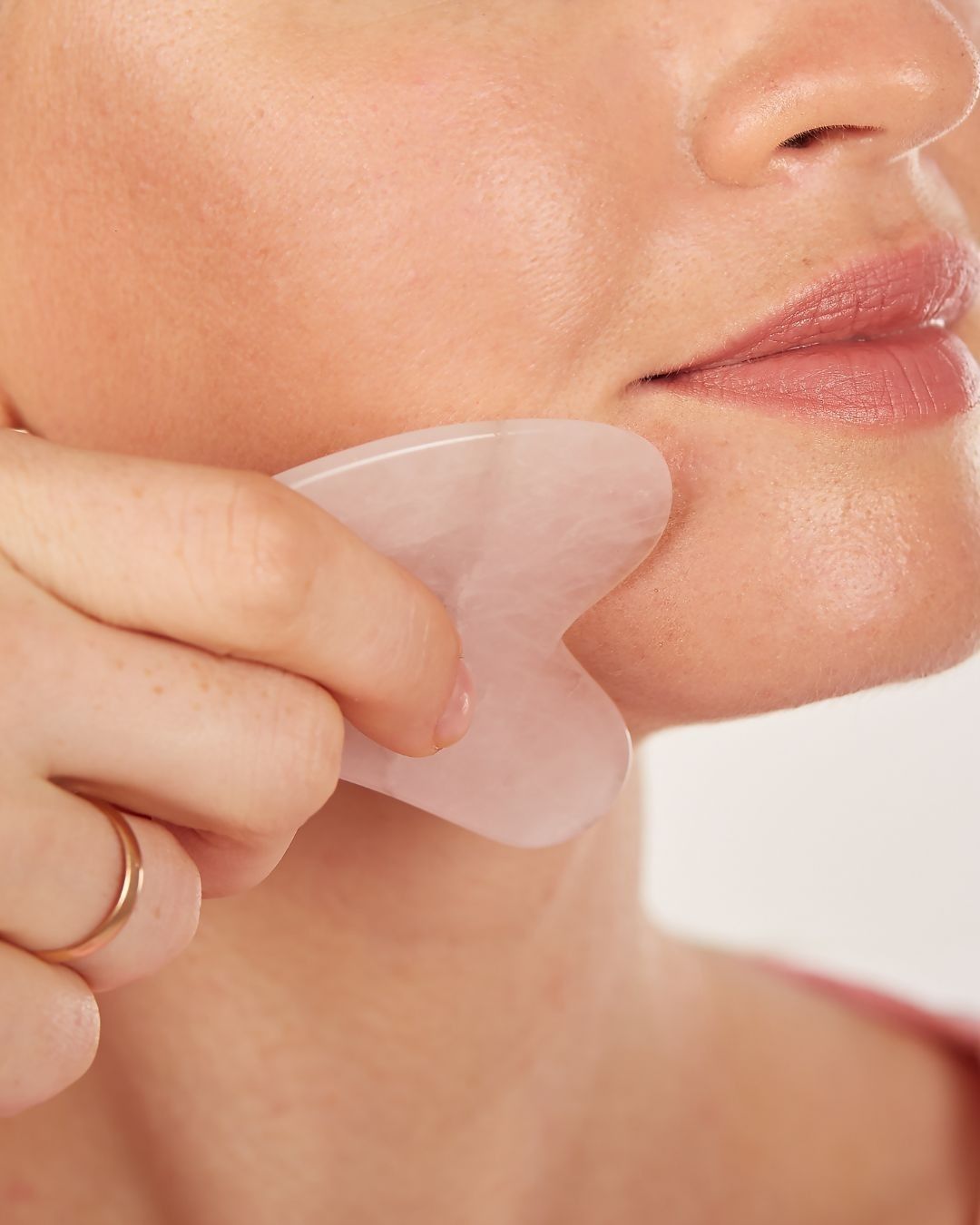 Gua Sha en Quartz Rose