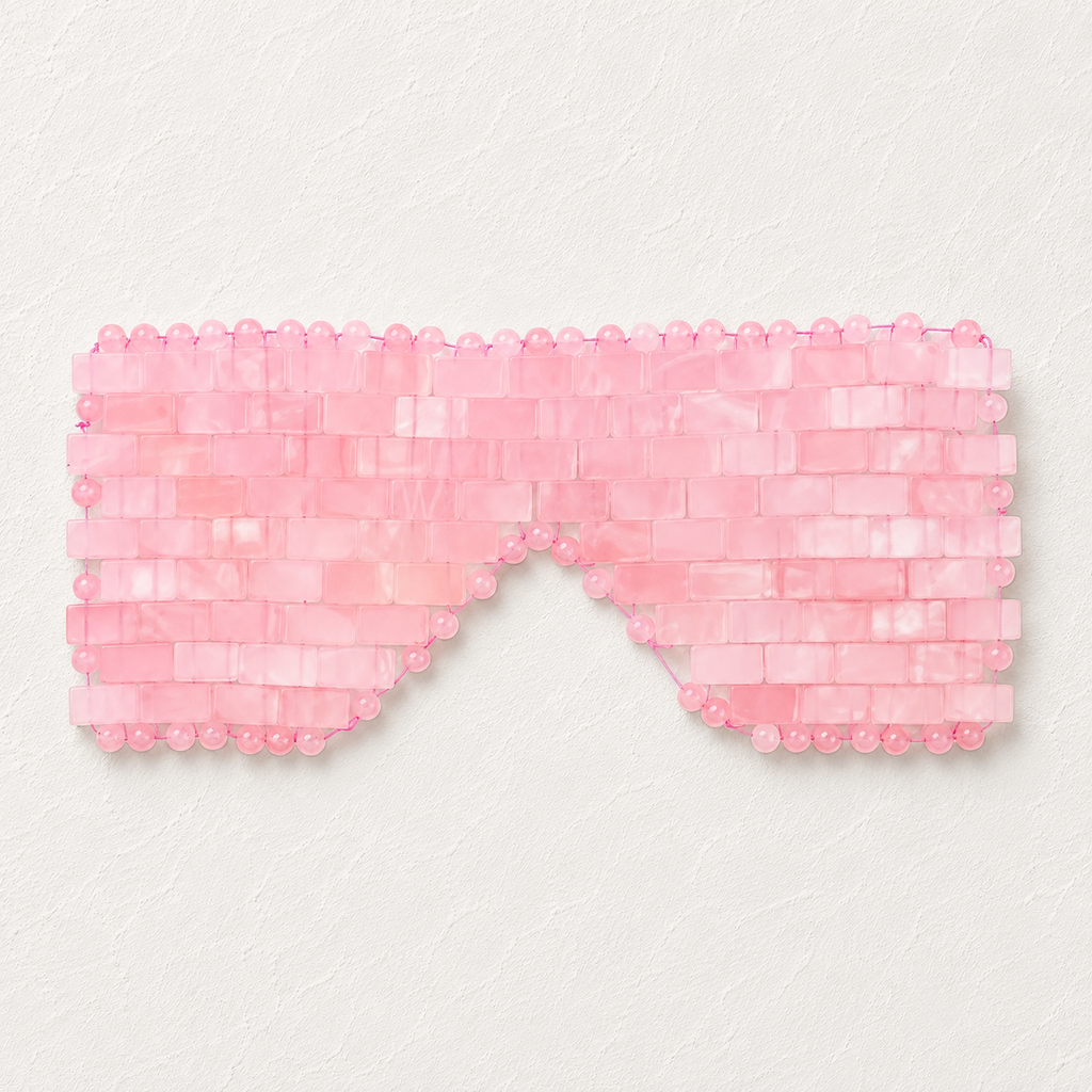 Masque Yeux Pierre Naturelle Opale, Jade & Quartz Rose