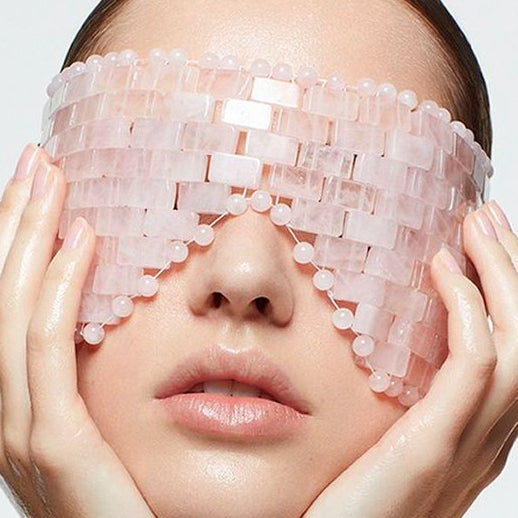 Masque Yeux Pierre Naturelle Opale, Jade & Quartz Rose